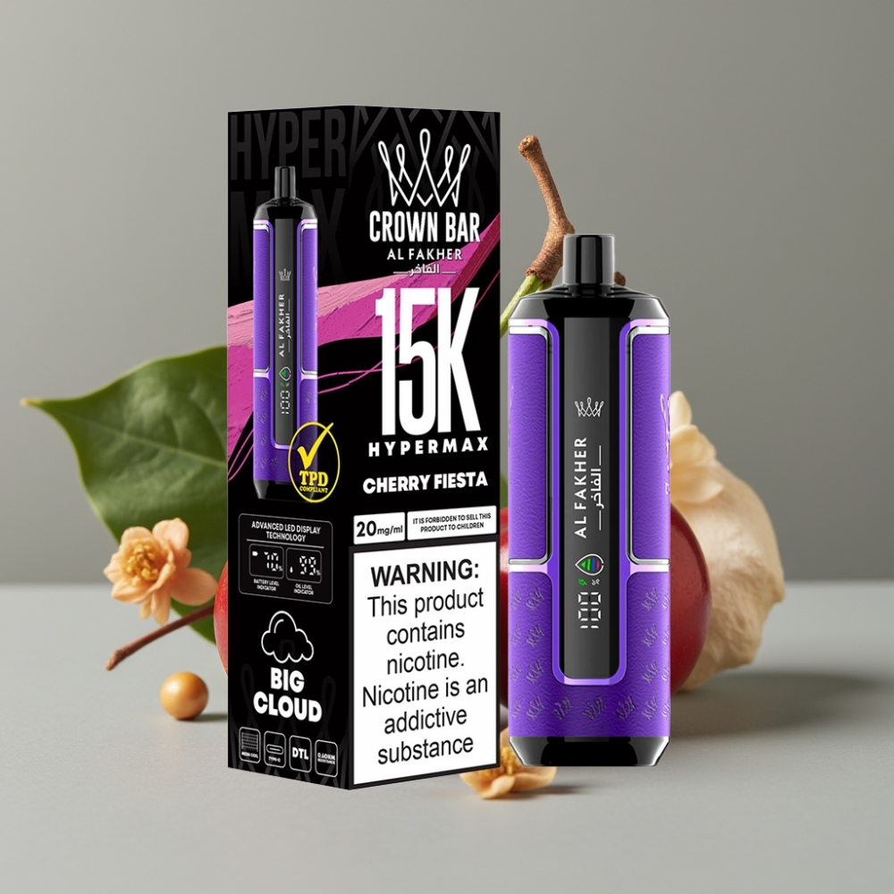 Al Fakher Crown Bar 15K Hypermax Disposable Vape Kit Kersenfest – 22ml, 600mAh, DTL