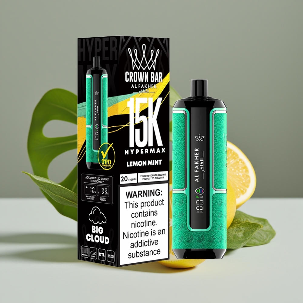Al Fakher Crown Bar 15K Hypermax Wegwerp Vape Kit Citroen Munt – 22ml, 600mAh, Type-C