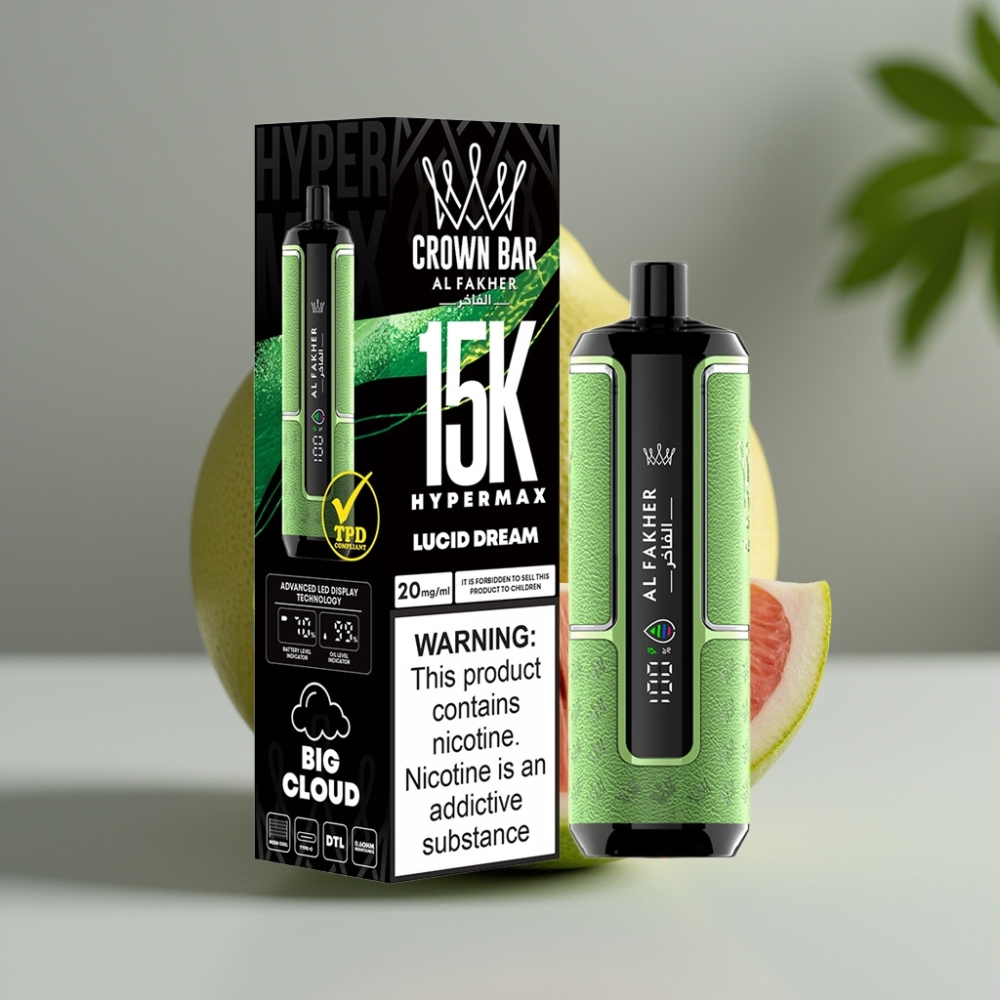 Al Fakher Crown Bar 15K Hypermax Wegwerp Vape Kit Lucide Droom 22ml 600mAh