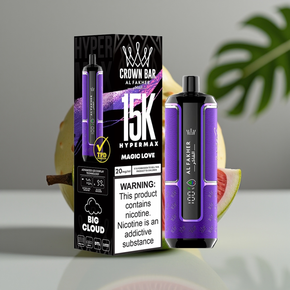 Al Fakher Crown Bar 15K Hypermax Wegwerp Vape Kit Magic Liefde – 22ml, 600mAh, Type-C