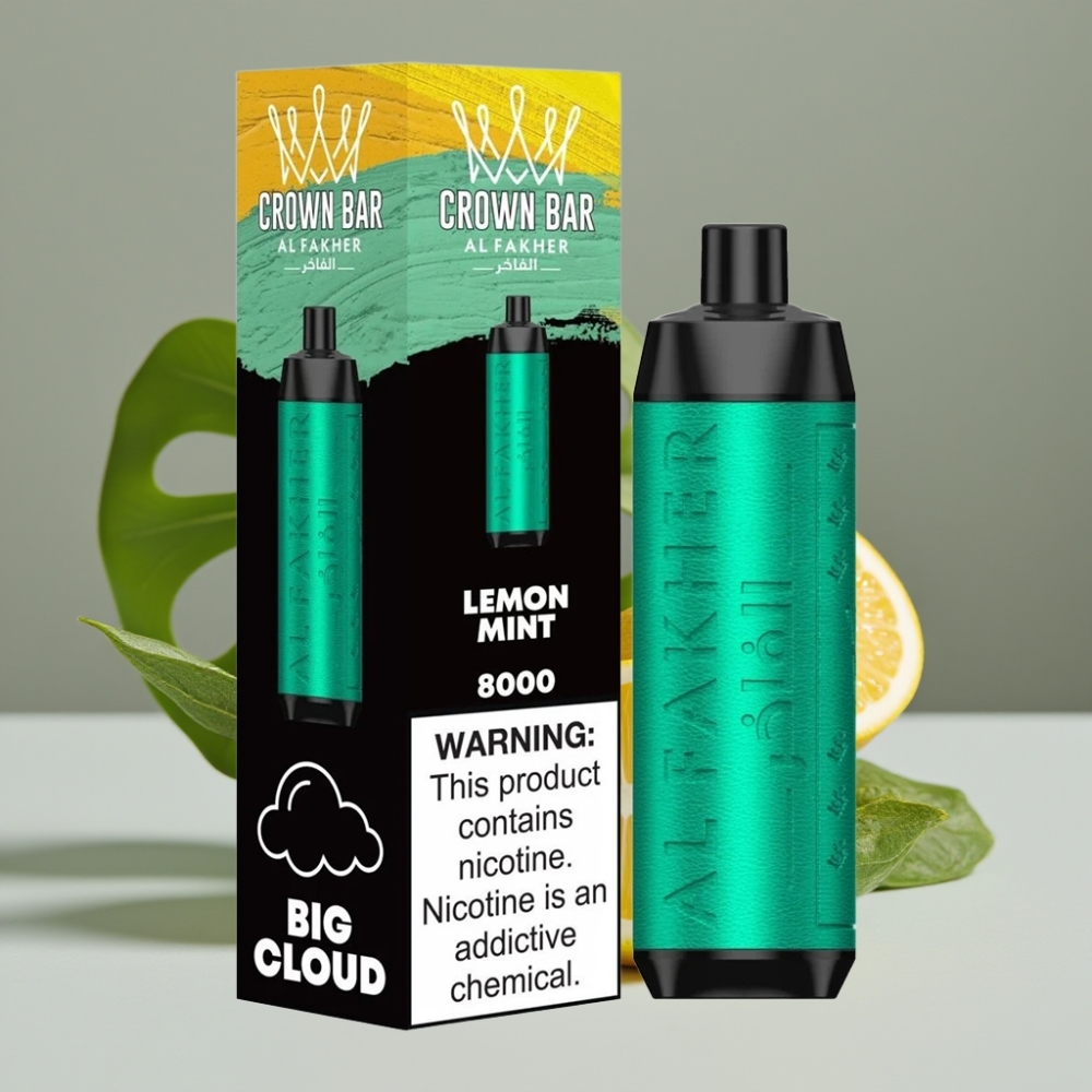 Al Fakher Crown Bar 8000 Crystal Disposable Vape Citroen Munt 18ml 5mg 600mAh