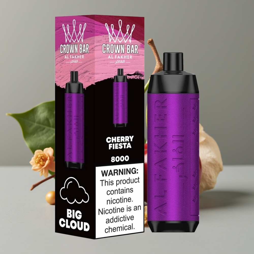 Al Fakher Crown Bar 8000 Crystal Disposable Vape Kersenfest 600mAh 18ml 5mg