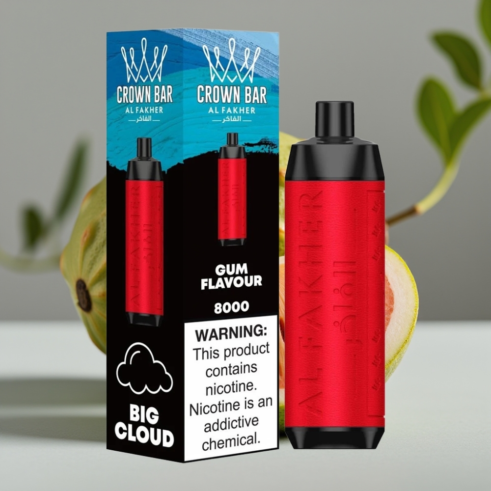 Al Fakher Crown Bar 8000 Crystal Wegwerp Vape Kauwgom Smaak 18ml 5mg 600mAh