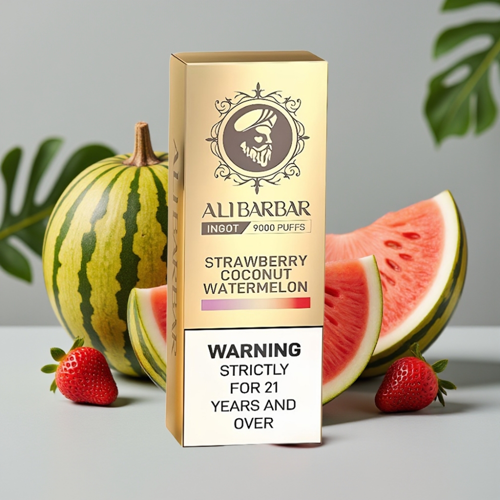 Alibarbar Ingot 9000 Puffs 22ml 2350mah Aardbei Kokos Watermeloen