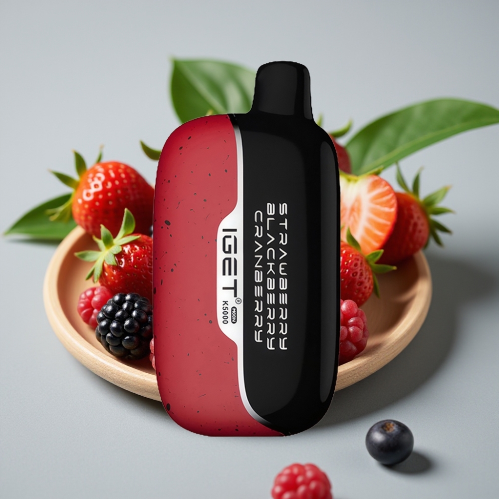 IGET Moon K5000 Puffs Aardbei Braam Cranberry – 5000 Puffs, 1.35 Ohm Mesh Coil