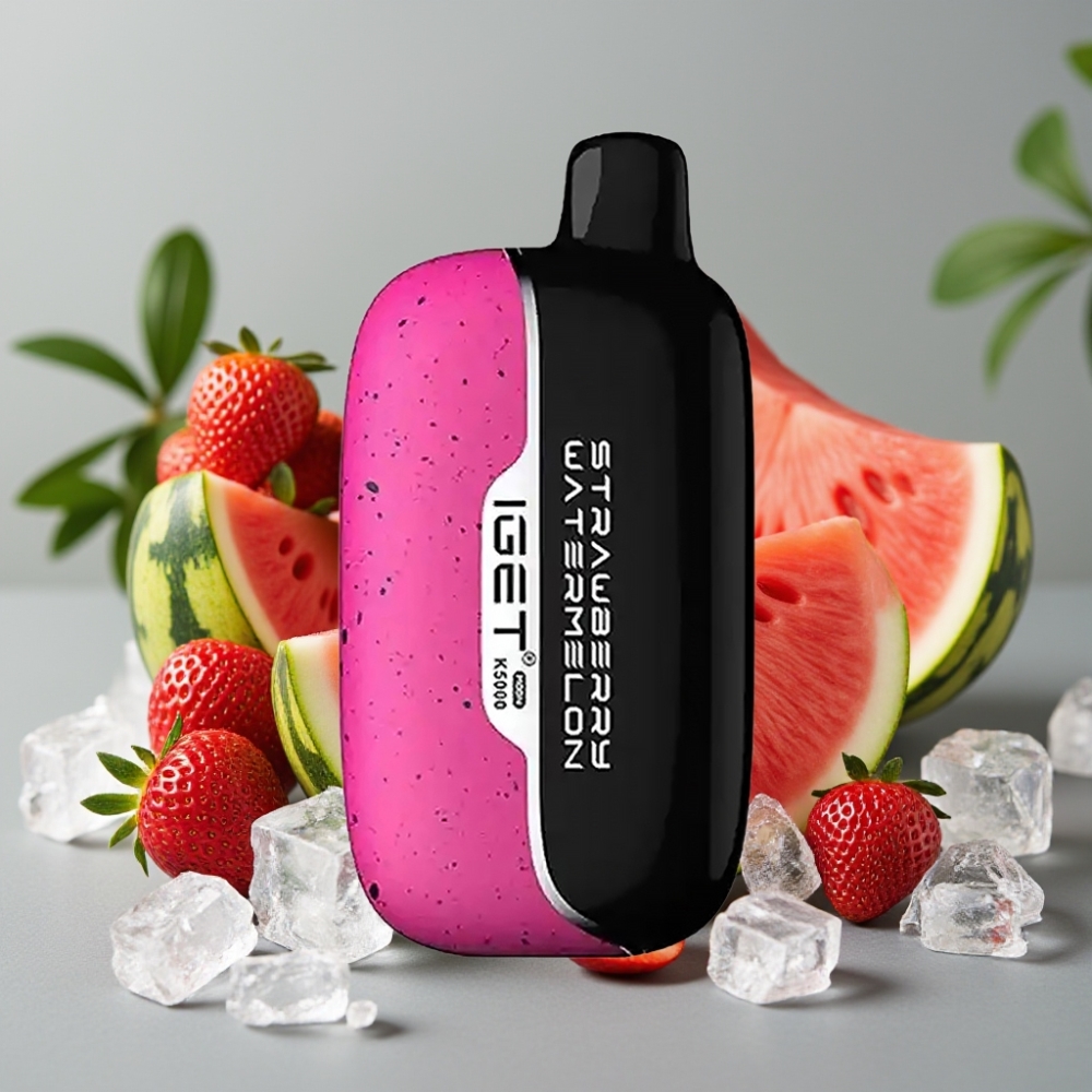 IGET Moon K5000 Puffs Disposable Vape Aardbei Watermeloen IJs - 5000 Puffs, 1.35 Ohm Mesh Coil