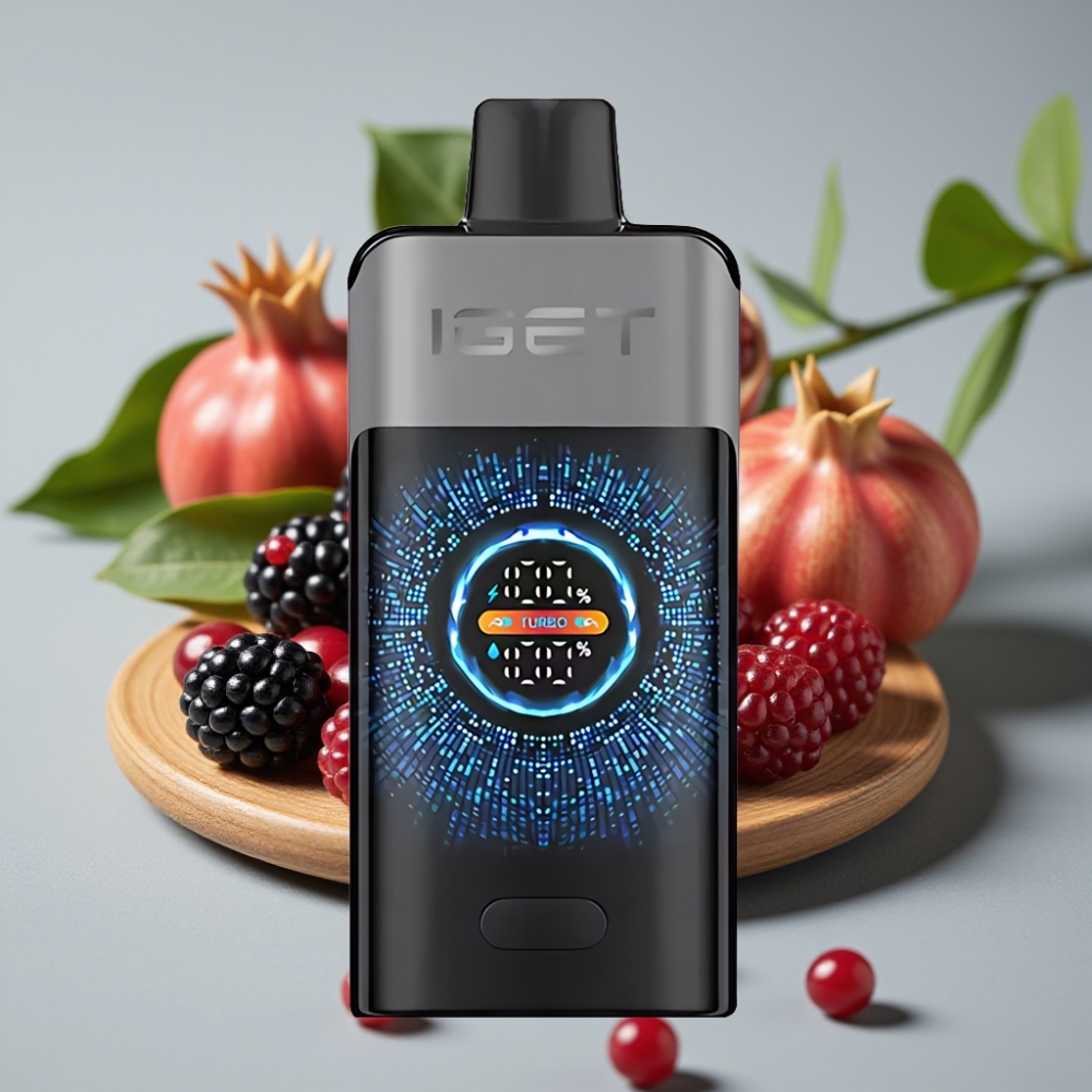 IGET ONE 12000 Puffs Disposable Vape Braam Kers Granaatappel, 2700 mAh, 0.6 ohm Dual Mesh