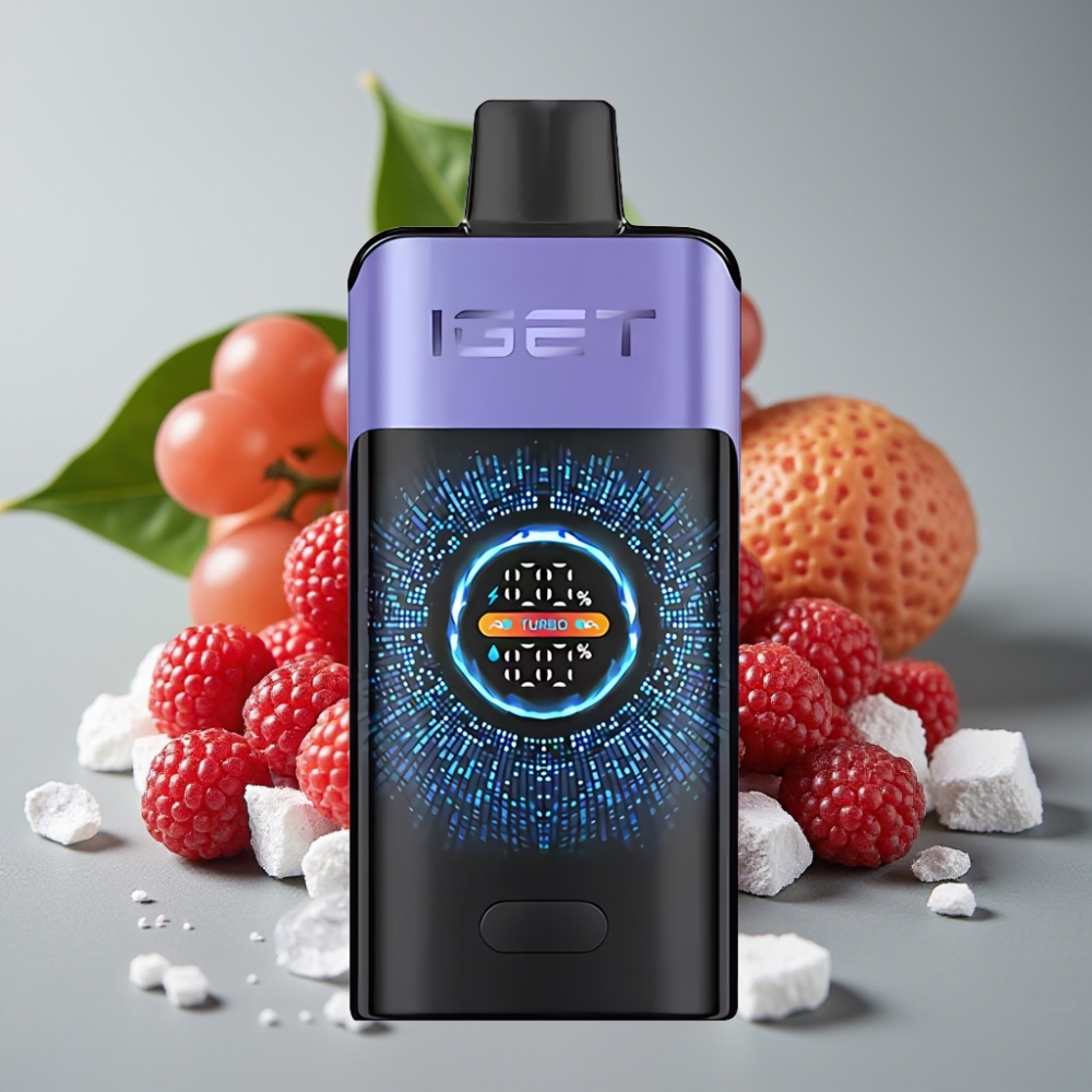 IGET ONE 12000 Puffs Disposable Vape Framboos Druif IJs 2700 mAh 0.6 ohm