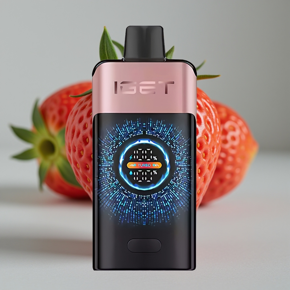 IGET ONE 12000 Puffs Wegwerpe-sigaret Chupa Chups Aardbei, 2700 mAh, 0.6 ohm Dual Mesh