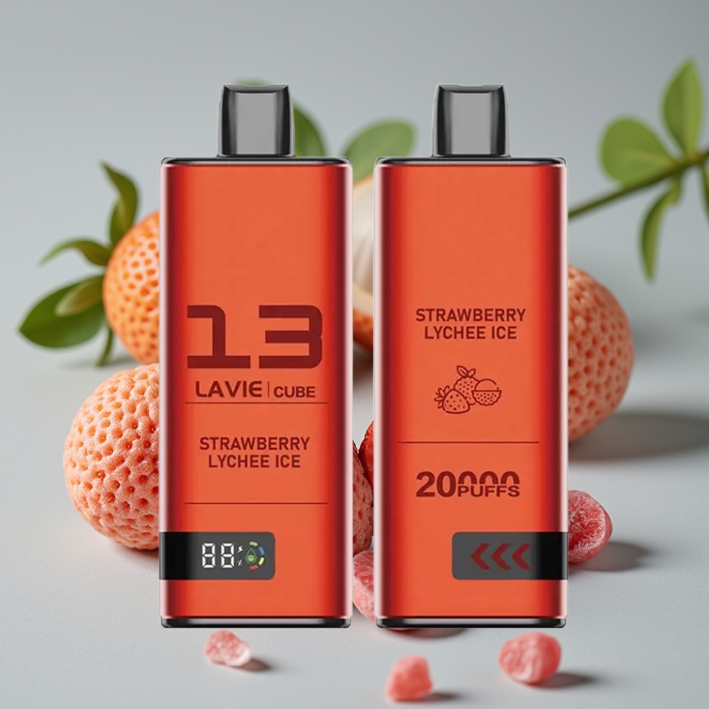 Lavie Cube 20000 Puffs Disposable Vape Aardbei Lychee IJs – 28ML, 600mAh, Type C
