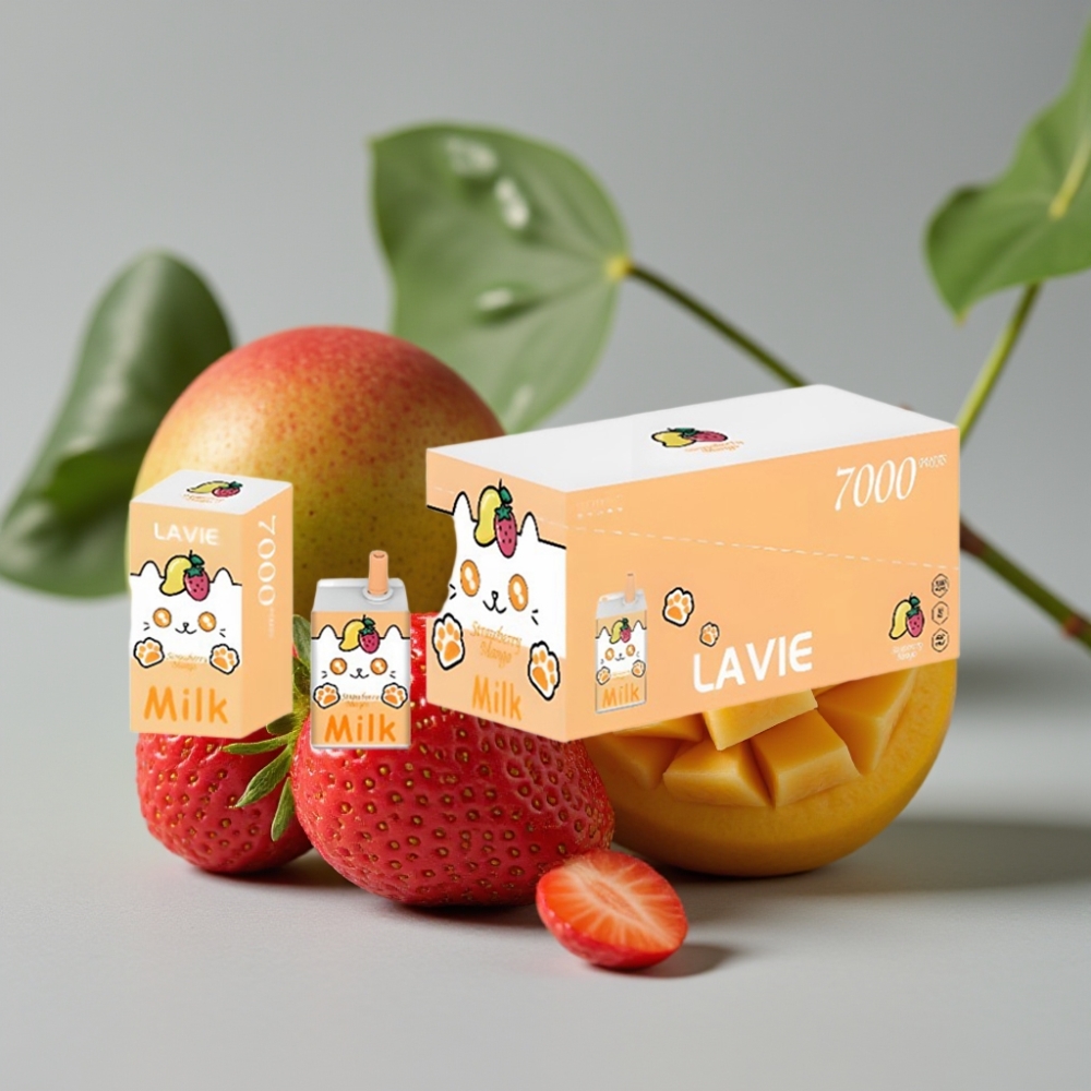 vape wholesale Suomi LAVIE Milk 7000 Puffs Aardbei Mango 16ML 5% Type C
