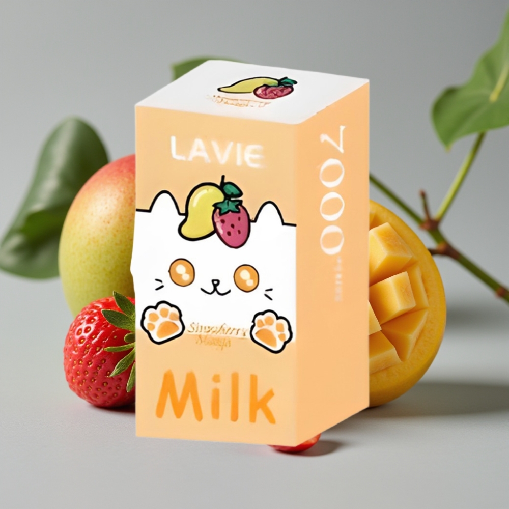 vape wholesale Suomi LAVIE Milk 7000 Puffs Aardbei Mango 16ML 5% Type C