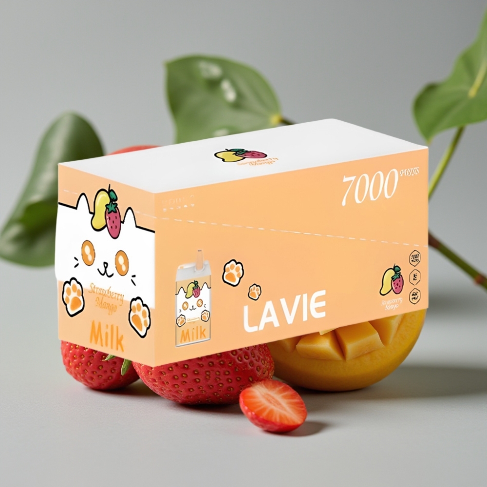 vape wholesale Suomi LAVIE Milk 7000 Puffs Aardbei Mango 16ML 5% Type C