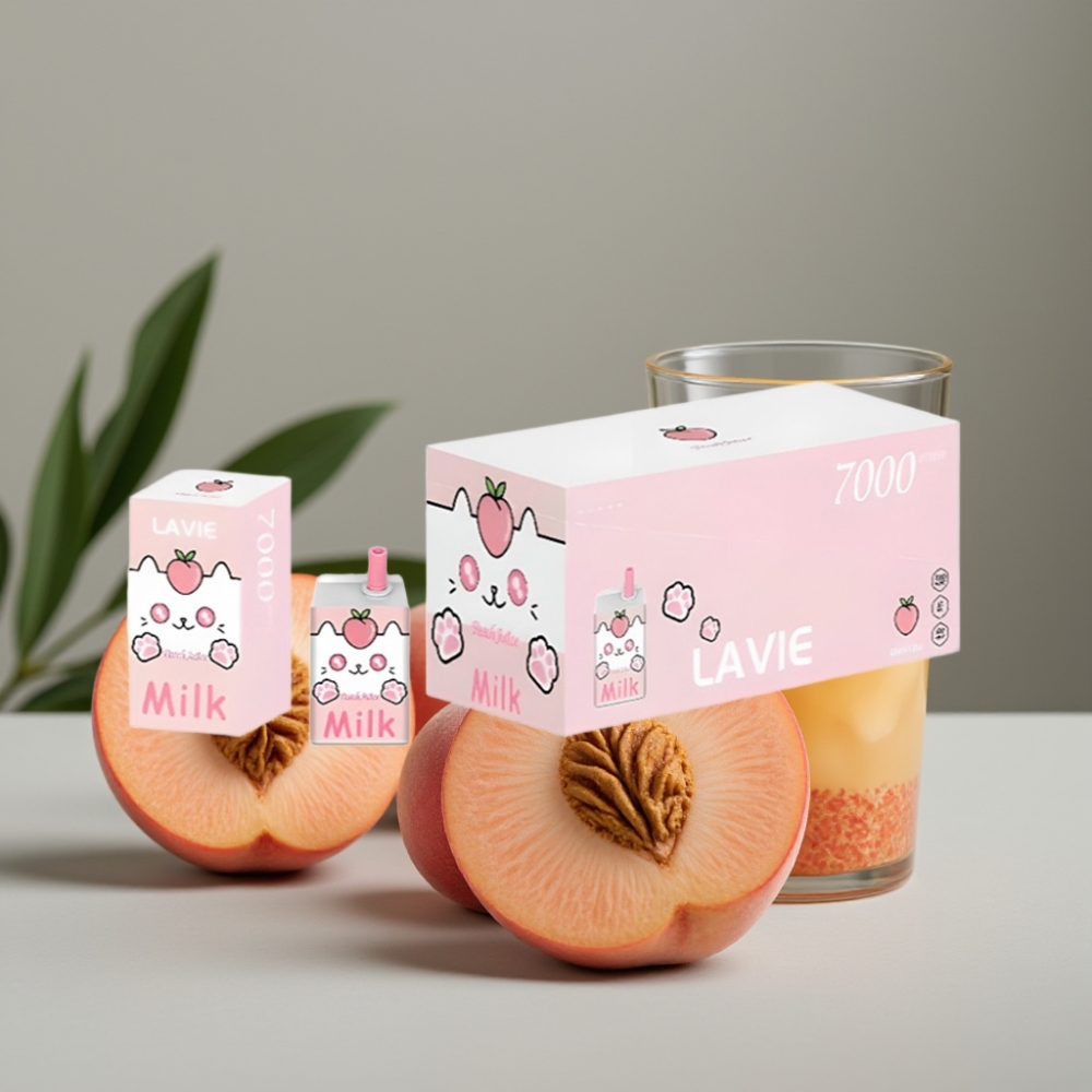 vape wholesale Suomi LAVIE Milk 7000 Puffs Perzik Sap 0% 2% 5% 16ML 600mAh Type C
