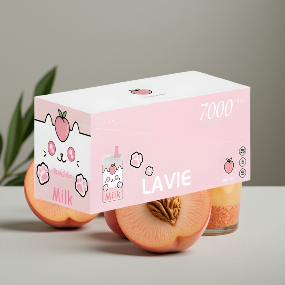 vape wholesale Suomi LAVIE Milk 7000 Puffs Perzik Sap 0% 2% 5% 16ML 600mAh Type C