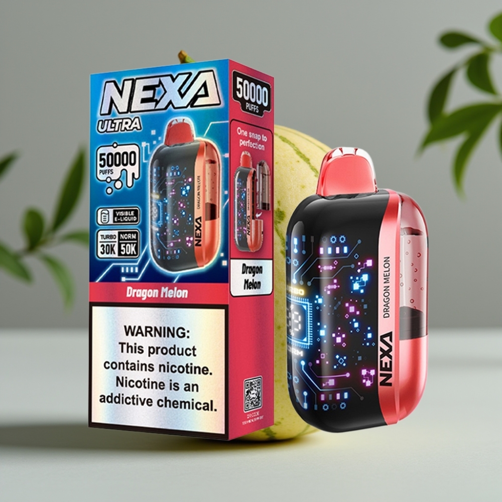 vape wholesale Suomi NEXA Ultra 50K Disposable Vape Draken Meloen 20ml 5% 0.9ohm