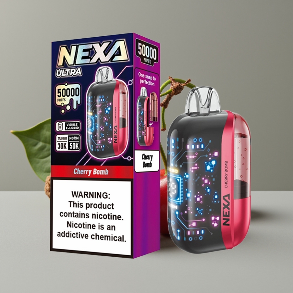 vape wholesale Suomi NEXA Ultra 50K Disposable Vape Kersenbom 20ml 5% NIC 800mAh