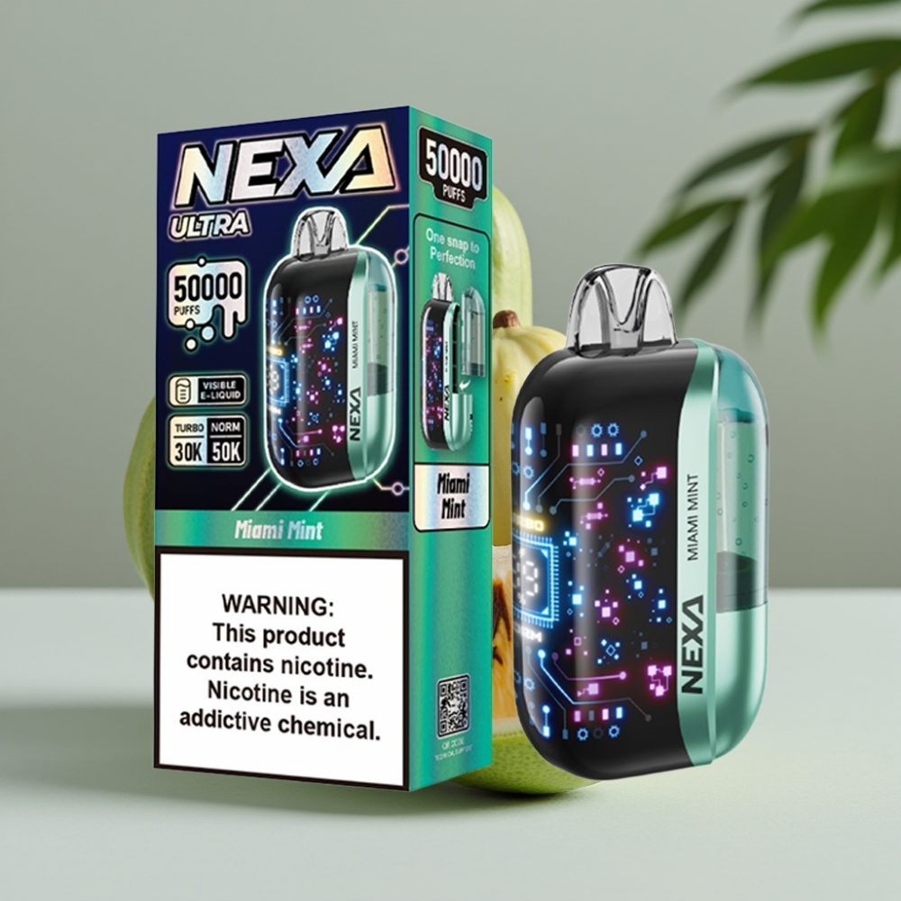 vape wholesale Suomi NEXA Ultra 50K Disposable Vape Miami Munt 50000 pufs 20ml 5%