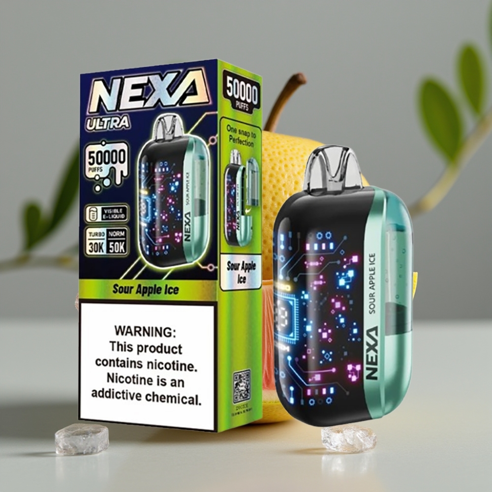 vape wholesale Suomi NEXA Ultra 50K Wegwerp Vape Zuur Appel IJs 20ml 5% 0.9ohm