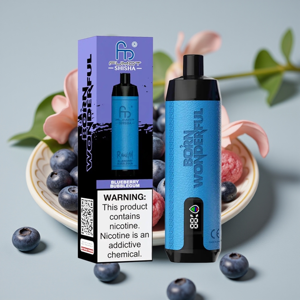 RandM Fumot Shisha 10000 Puffs Disposable Vape Blauwe Bubblegum 18ml 0.5% Nic