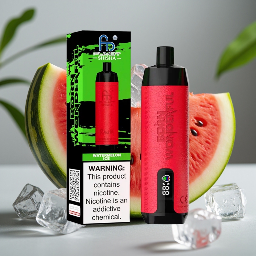 RandM Fumot Shisha 10000 Puffs Disposable Vape Watermeloen IJs 18ml 850mAh 0.6ohm