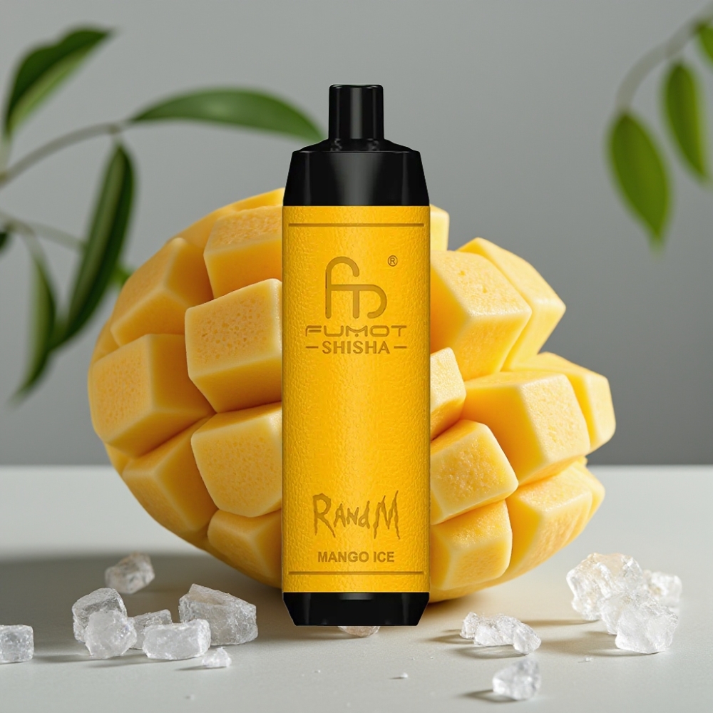 RandM Fumot Shisha 10000 Puffs Wegwerpsigaret Mango IJs 18ml 850mAh 0.6ohm