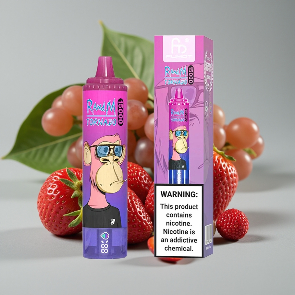 Fumot RandM Tornado 15000 Puffs 25ml 850mAh 0.9 Ohm Aardbei Druif