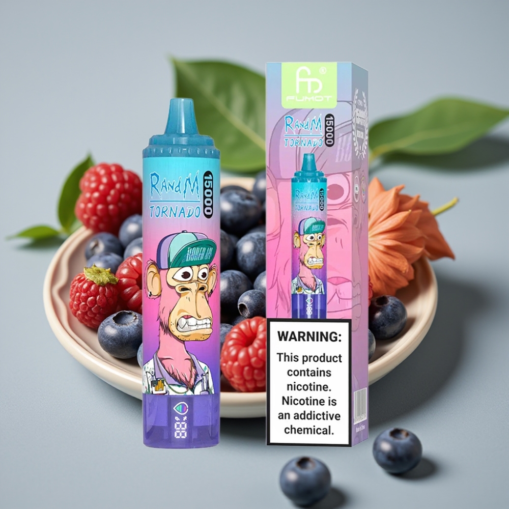 Fumot RandM Tornado 15000 Puffs 25ml 850mAh 0.9 Ohm Mesh Blauwe Bes Framboos