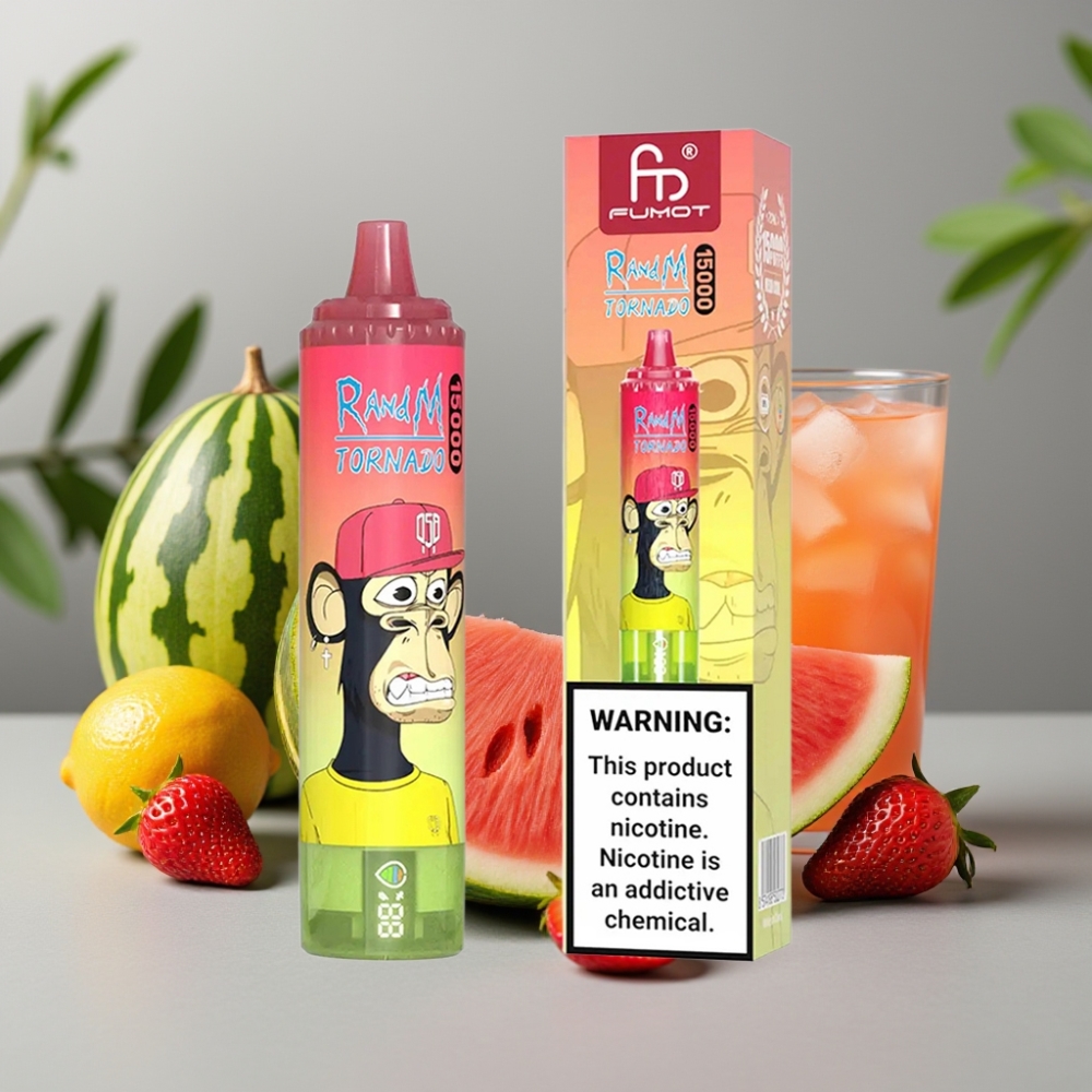 RandM Fumot Tornado 15000 Puffs Aardbei Watermeloen Limonade 25ml 850mAh