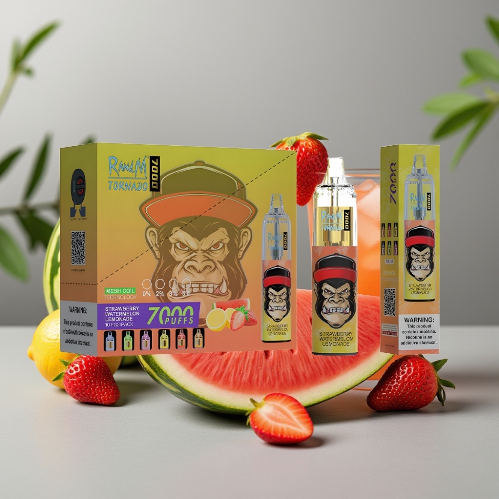 Fumot Tornado 7000 14ML 850MAH Mesh Coil Type-C RGB Aardbei Watermeloen Limonade