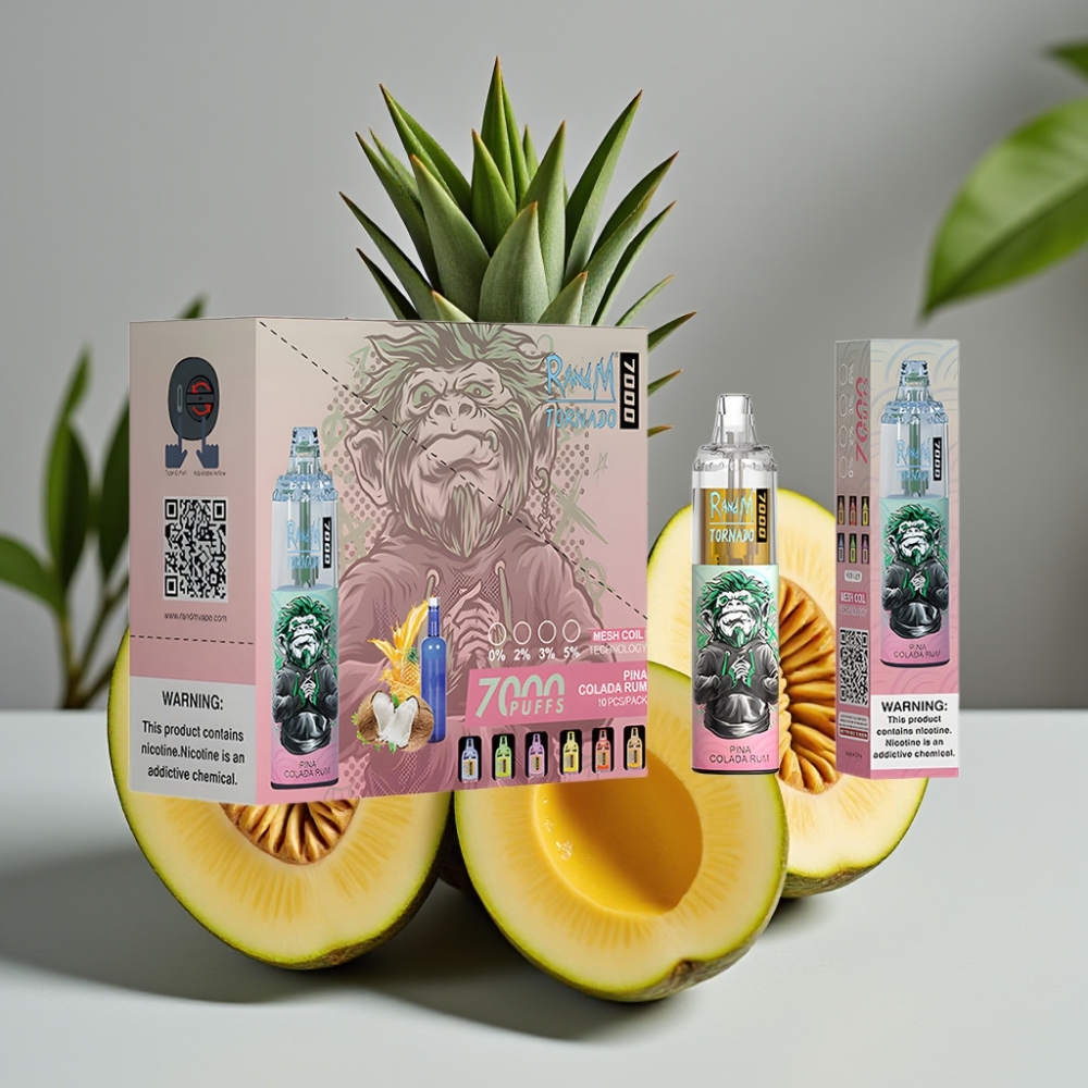 Fumot Tornado 7000 Disposable Vape Pina Colada Rum 14ML 850MAH Mesh Type-C RGB