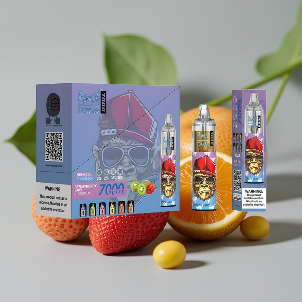 vape wholesale Suomi Fumot Tornado 7000 14ML Mesh Coil Type-C Aardbei Kiwi