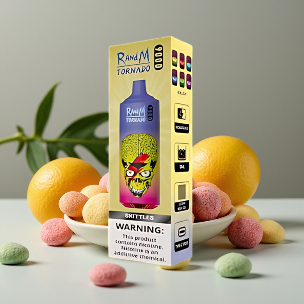 RandM Tornado 9000 Puffs 850 mAh 18 mL Mesh Coil RGB Skittles