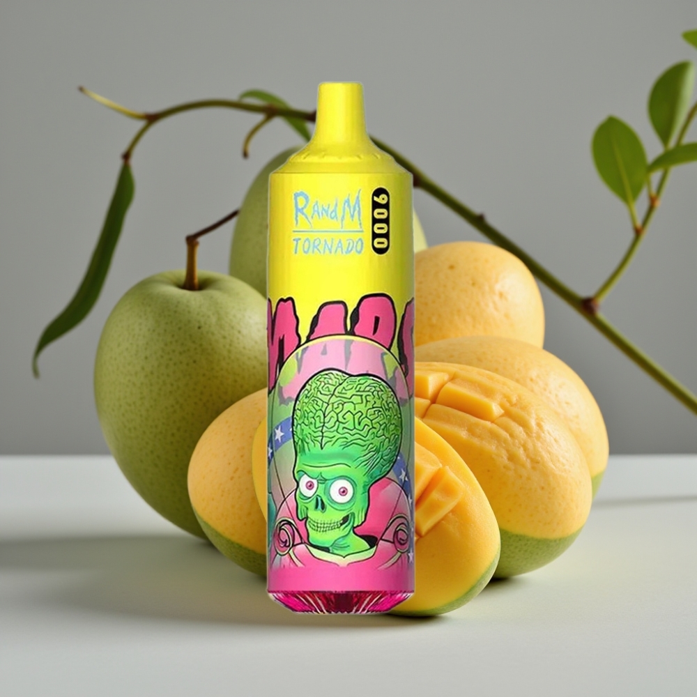RandM Tornado 9000 Puffs 850mAh 18mL Mesh Coil Drievoudige Mango