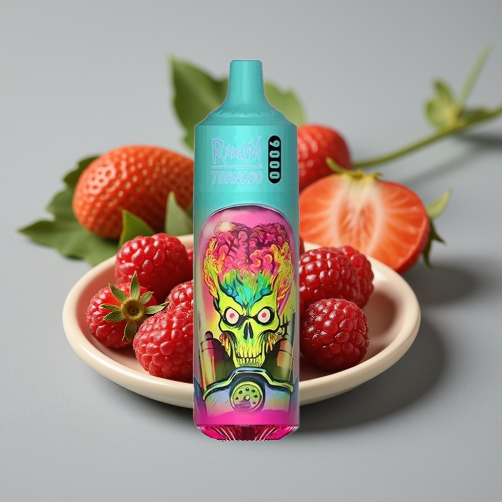 RandM Tornado 9000 Puffs Disposable Vape Aardbei Framboos - 850 mAh, 18 mL, Mesh Coil
