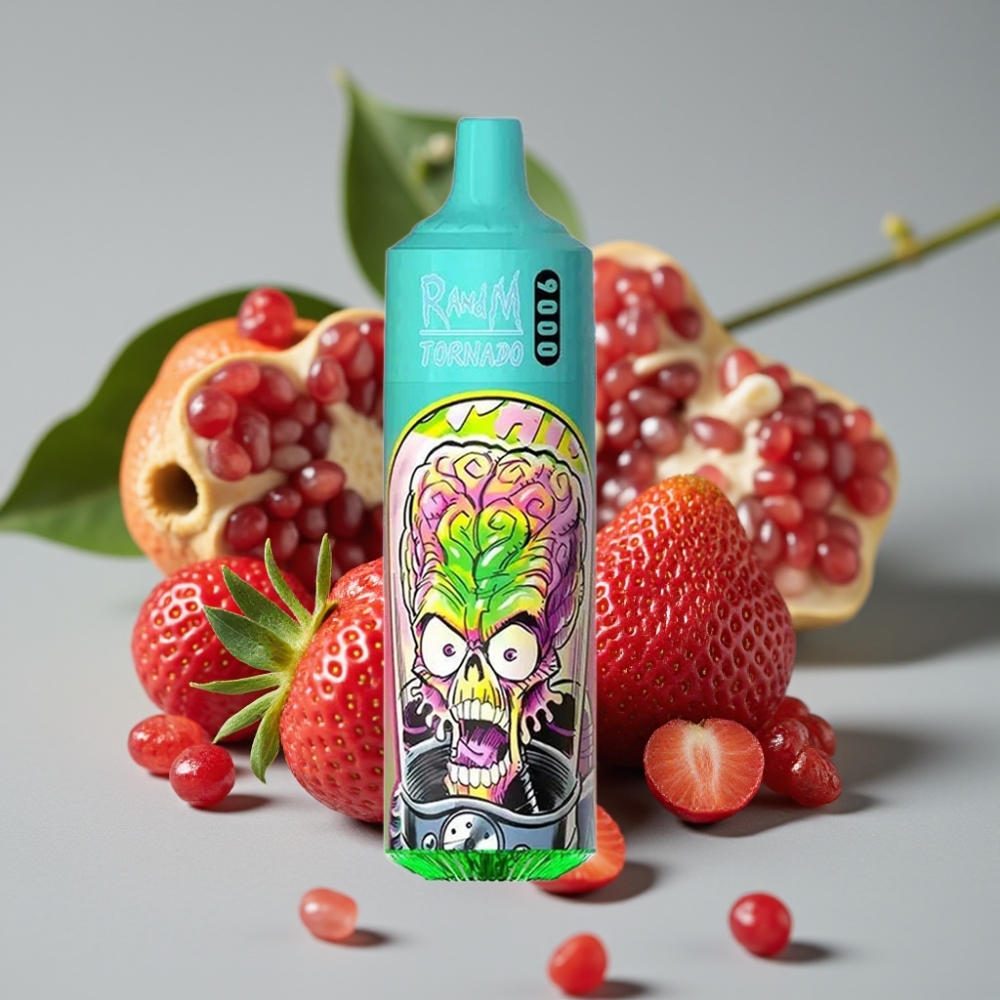 RandM Tornado 9000 Puffs Disposable Vape Aardbei Granaatappel - 850 mAh, 18 mL, Mesh Coil
