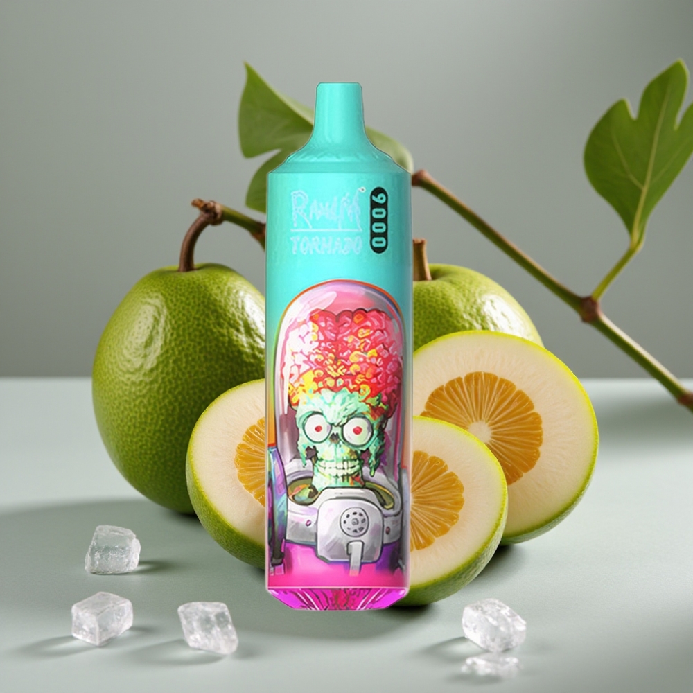 RandM Tornado 9000 Puffs Disposable Vape Guava Ijs - 850 mAh, 18 mL, Mesh Coil