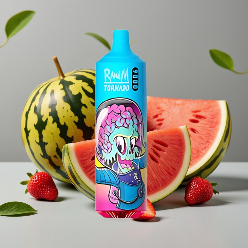 RandM Tornado 9000 Puffs Disposable Vape Prime Aardbei Watermeloen 18mL 850mAh Mesh Coil