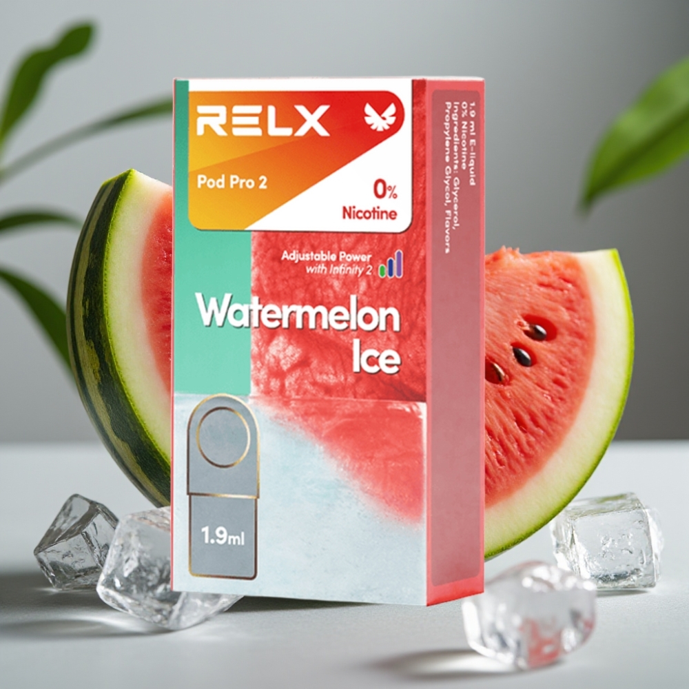 RELX Pod Pro 2 0% Watermeloen IJs 600 puffs 1.9ml 3 voltage modi