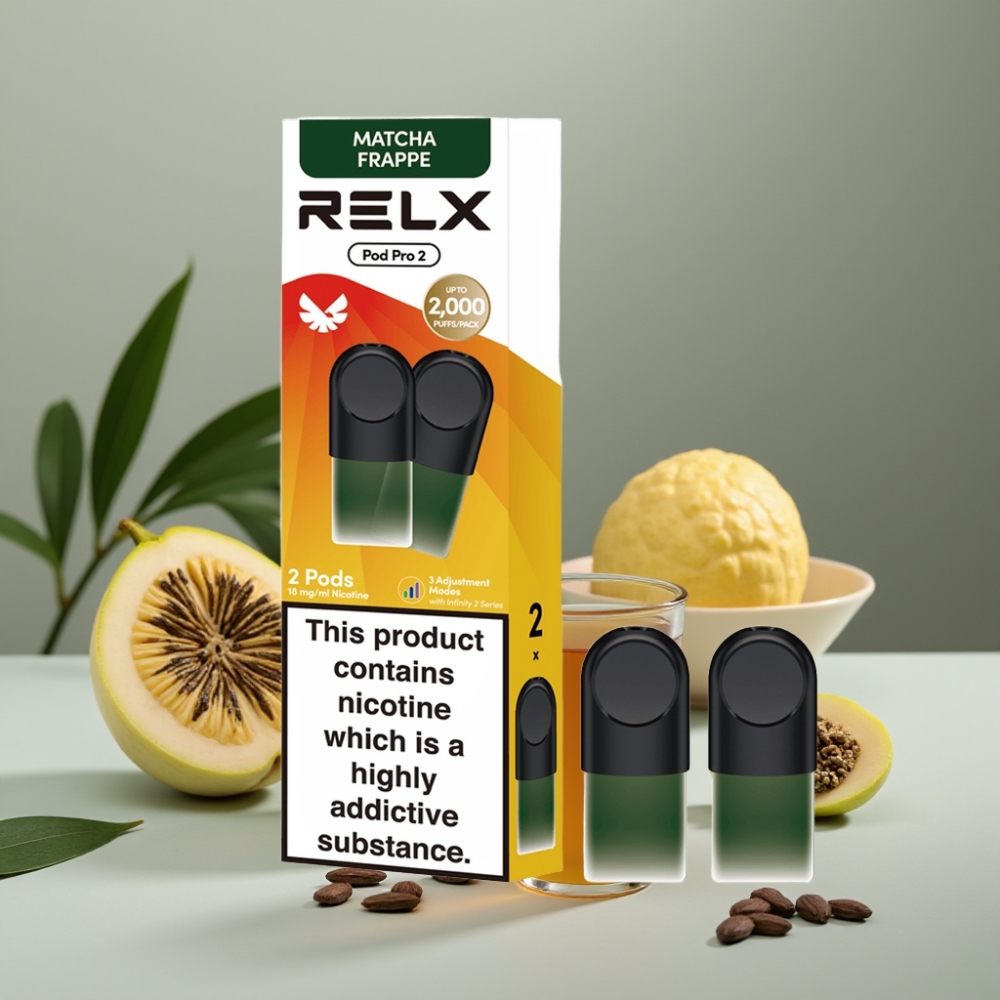 RELX Pod Pro 2 600 puffs 1,9ml 1,8% nicotine Thee-Matcha Frappe