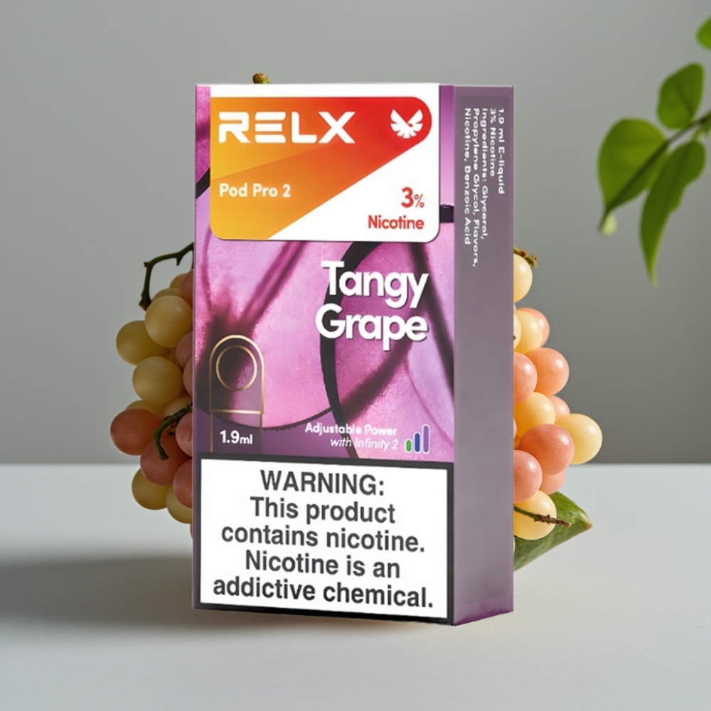 RELX Pod Pro 2 600 puffs 3% nicotine 1.9ml Tangy Grape (Frisse Druif) 2 pods/pack