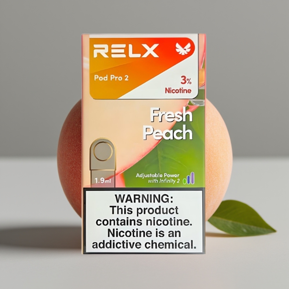 RELX Pod Pro 2 600 puffs 3% nicotine 1,9ml Vers Perzik 3 voltage adjustments
