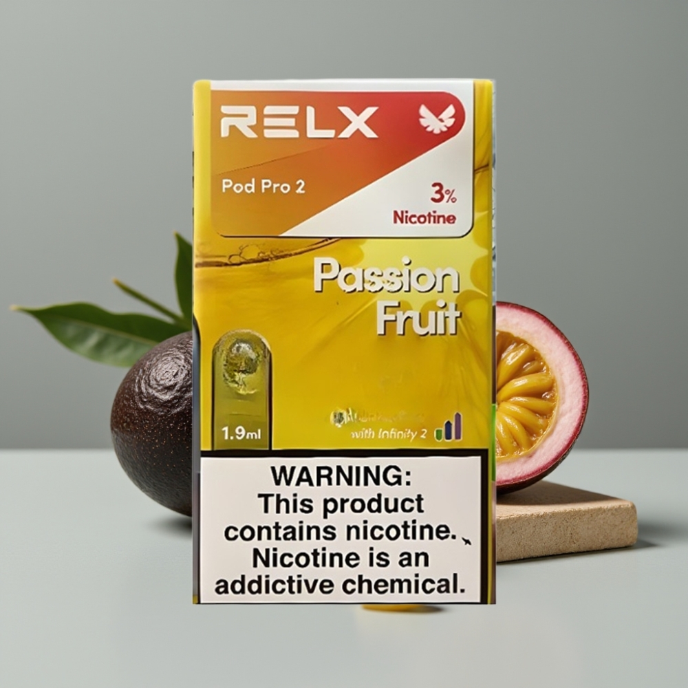 RELX Pod Pro 2 600 puffs Passievrucht 3% 1.9ml 3 voltage modes