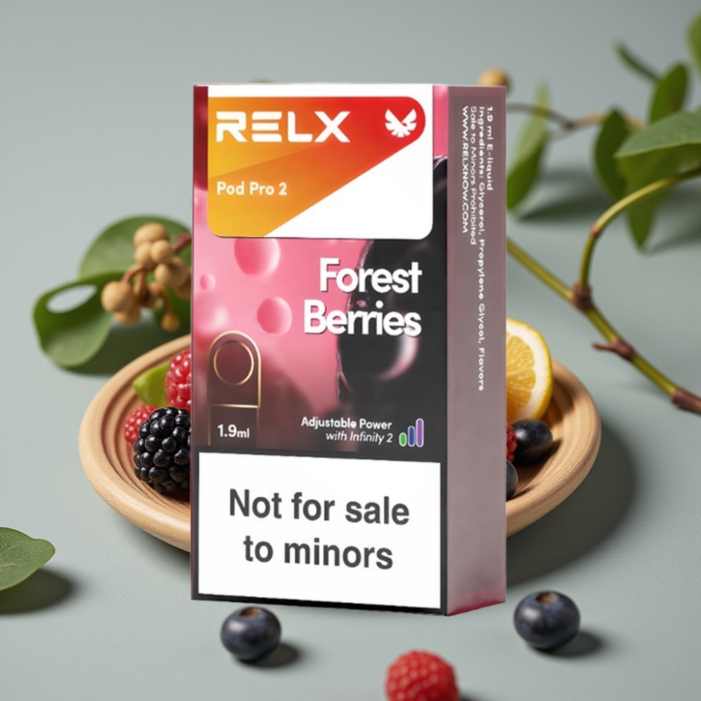 RELX Pod Pro 2 Bosbessen 600 puffs 0% nicotine 1.9ml 3 voltage modes