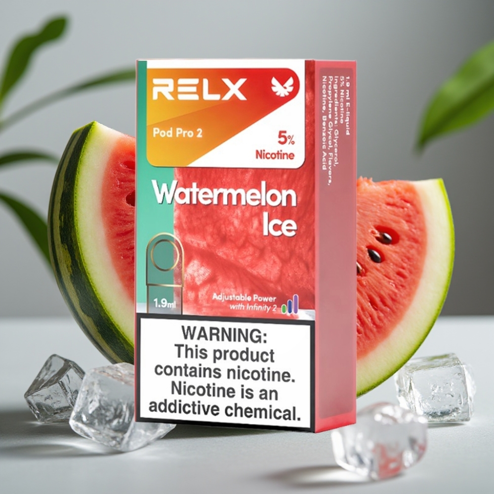 RELX Pod Pro 2 Watermeloen IJs 600 pufs 5% nicotine 1.9ml 3 voltage modi