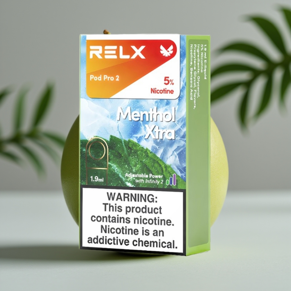 vape wholesale Suomi RELX Pod Pro 2 600 puffs 5% nicotine 1.9ml Menthol Xtra