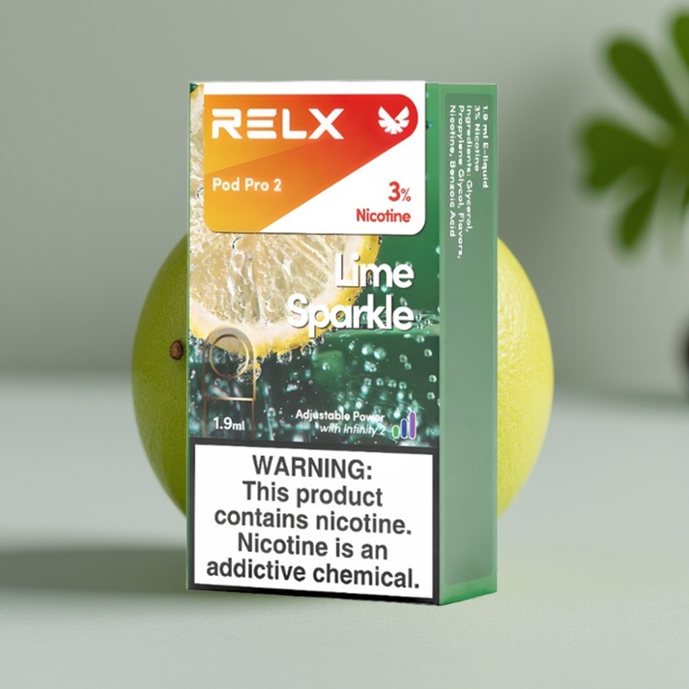 vape wholesale Suomi RELX Pod Pro 2 Limoen Sparkle 600 puffs 3% nicotine 1.9ml