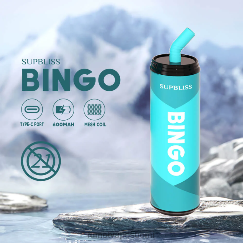 Fumot Price | jäädytetty cola 8X48Z468 9000 kertakäyttöinen vape kynä (1 kpl) - 18 ml Fumot Supbliss Bingo
