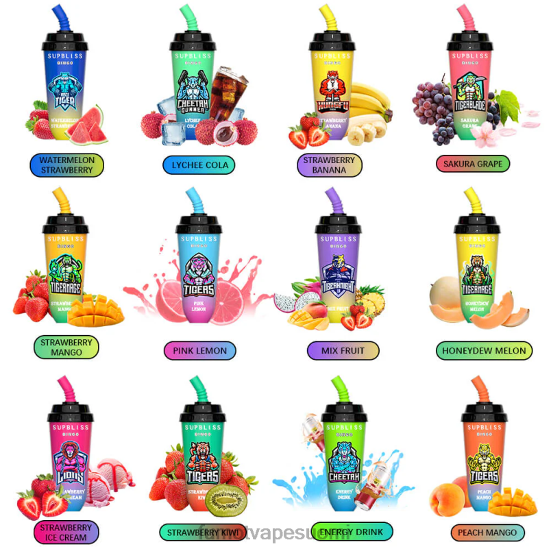 Fumot Puff | sekoita hedelmät 8X48Z403 16 ml 8000 kertakäyttöinen vape pod -laite (1 kpl) Fumot Supbliss Bingo