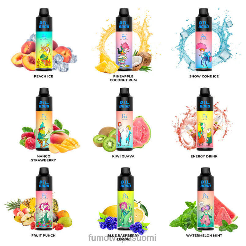 Fumot Puff | aloe rypäle 8X48Z413 8000 kertakäyttöinen vape kynä - 16 ml (1 kpl) Fumot DTL